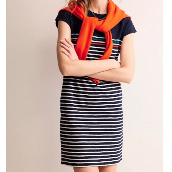 Boden Paulina Jersey Striped Shift Dress - Picture 2 of 15
